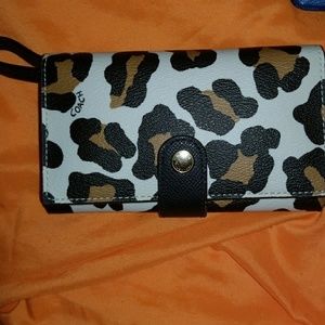 Coach Leopard Print Multi Function Wallet